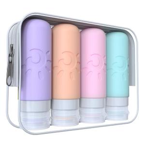 Zafit Travel Bottles for Toiletries, TSA Approved Travel Containers 3oz Leak Proof Travel Tubs Refillable Liquid Travel Accessories for Shampoo Conditioner Lotion Body Wash(Multicolored C)