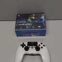 CHENGDAO Controller for PS4, Wireless Controllers for PlayStation 4/Pro/Slim, Remote Control with Adjustable RGB Light/1000mAh Battery/6-Axis Motion Sensor/Double Vibration/3.5mm Audio Jack, White