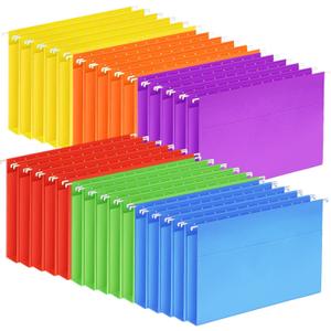 30 Pack Hanging File Folders, Letter Size with 1/5-Cut Adjustable Tabs, 6 Selected Color - File Folder Organizer for Filing Cabinet Office Home, Designed for Bulky Files, Medical Charts