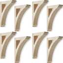 Briwooody 8 Pcs 1 3/4" W x 7 1/2" D x 10 1/2" H Traditional Wood Corbels Wooden Shelf Brackets Unfinished Paintable Solid Wooden Bracket for Doorway Countertops Home Shelves Cabinet Furniture Support