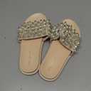 QLPOU Women's Pearl Platform Sandals Open Toe Slip-On Flatform Cute Slide Sandals for Casual Summer Beach with Soft Cushioned Footbed Size 240