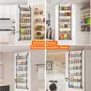 MIAOLI Over the Door Pantry Organizers and Storage, 6-Tier Spice Rack, Home & Kitchen Storage Shelves for Cabinet, Large Capacity Hanging Seasoning Organizer, Laundry Room Organization, Black