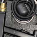 HANLIAN Single Hole Pull Out Faucet for Bathroom Sink, Black Sink Faucet Bathroom, One Handle Modern Restroom Tap with Pull Down Sprayer, 3 Modes Washroom Pull Out Tap with Rotating Spout (Regular without Temperature Display)