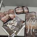 Fourluoo 10 Pcs Farmhouse Kitchen Decor and Accessories Set 4 Kitchen Towels 2 Pot Holders 2 Oven Mitts 2 Rugs for Cooking Baking Mom Housewarming Gifts(Brown Gray,Classic Style)