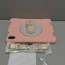 BRAECN for iPad (A16) 11th/10th Generation case 11/10.9 inch 2025/2022 Heavy Duty Shockproof Protective with Pencil Holder Screen Protector 360Rotating Stand Handle & Shoulder Strap Full Body Cover (Sakura Pink)