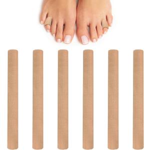 6 Pcs Medical Grade Silicone Toe Protectors - Breathable Gel Lined Adjustable Sleeves for Corns Calluses Blisters Protection and Foot Pressure Relief (Trumpet)