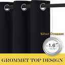 NICETOWN Blackout Black Curtain & Drape 90 inches Long - Grommet Thermal Insulated Blackout Drape Light Blinds Room Darkening Window Treatment for Bedroom (1 Panel, W52 x L90, Black)