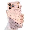 AIYONEYUKI for iPhone 17 Pro Max Case Pink Cute Polka Dot Pattern