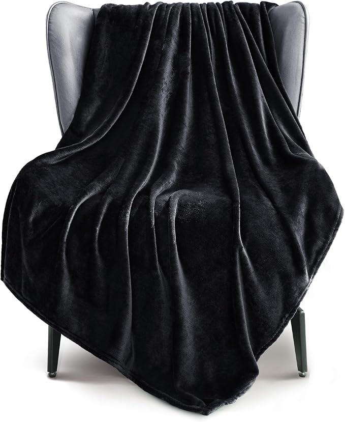 Exclusivo Mezcla Fleece Throw Blanket 300GSM Black 50x70 Inches