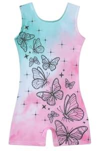 Idgreatim Size 120 Years Gymnastics Leotards for Girls Sparkly Biketards Unitards Athletic Tumbling Outfit