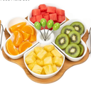 Divided Serving Tray Platters - Heart Divided Snack Dishes for Party Entertaining Table Top, Veggie Vegetable Fruit Nut Chips Dip Appetizer Ceramic Tray with Food Picks Set
