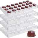 Yopay 63 Grids Polycarbonate Chocolate Mold Candy Making Molds, Diamond Shaped Tray for Mousse, Jelly, Pralines, Truffles, Sweets, Bonbons, Cookies, (3 Pack Transparent)