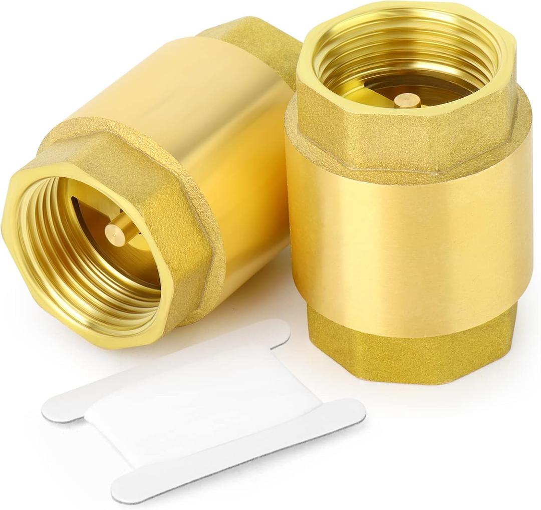 GASHER 2PCS Brass Check Valve 1/2" Female Thread, One Way Check Valves(old)