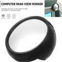 Rearview Mirror for Desk Monitor Clip-on Magnifying Computer Mirror 3-Inch Acrylic Lens Enhance Office Visibility and Security Camera Coverage