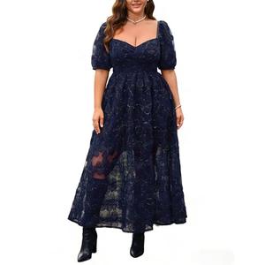Bridal Shower Dresses for Guest: Mother of Bride Dresses for Curvy Women - Navy Blue Prom Dress - Formal Long Dress - Maternity Gown for Photoshoot, Large 