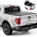 FRP Hard Tri-fold Tonneau Cover Fold Truck Bed Covers Compatible with 2022-2026 Ford Maverick 4' 6" Bed (54.4")