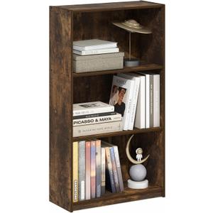 Furinno Basic 3-Tier Bookcase Storage Shelves, Amber Pine