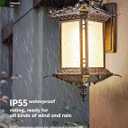Asian Pagoda Style Outdoor Wall Lantern, Waterproof Bronze Finish Exterior Sconce Light with Gold Accents, Metal & Glass E27 Base for Porch, Garden, Patio, Courtyard, Temple, Entryway(Bulb Included), One Size