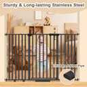 Extra Wide Baby Gate Fits 30-63 Inch Wide Opening, Toddler Pet Gate for Stairs Doorways Hallways Indoor, Walk Thru Large Long Dog Gates Pressure Mounted White