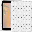 Cute Polka Dot Printed Case for iPad (A16) 11th Generation 2025 11" /iPad 10th Generation 2022 10.9" Aesthetic Design Leather Protective Case Foldable Soft Back Cover with Pencil Holder