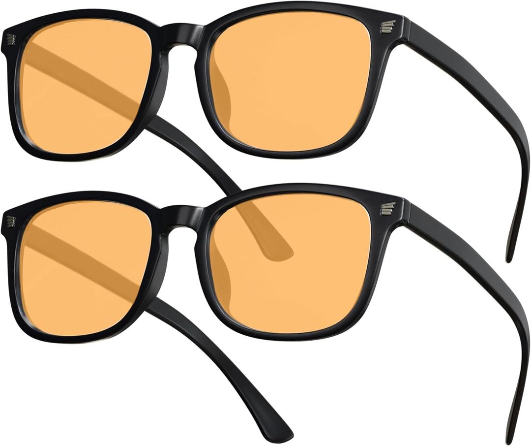 livho High Tech Blue Light Glasses - Advanced Blue Light Blocking Computer Glasses - Screen Fatigue & UV Protection (*B11 Light Black X 2)