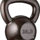 Amazon Basics Cast Iron Kettlebell for Strength Training, Wide Handle with Comfortable Grip, 35 Pounds, Black