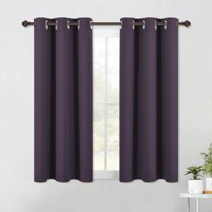 NICETOWN Blackout Window Curtains 60 inch Length 2 Panels, 34 x 60 Inch, Greyish Purple, Grommet Top Room Darkening Thermal Insulated Solid Vertical Drapes for Bedroom/Kid Room