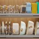 Mustorn 2 Pack Pots and Pans Organizer Under Cabinet, 22" Expandable Food Storage Container Lid Organizers with 9 Adjustable Dividers Pot and Pan Lid Holders Rack Inside Cabinet/Countertop(Gray)