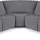 VANSOFY Extra Large Reclining Sectional Couch Covers, Washable 5-Piece Sofa Covers for L Shape Sectional Sofa Corner Seater, Thick, Soft Sofa Slipcovers (5 Seat Recliner Cover, Dark Gray)