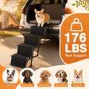Foldable Dog Car Stairs, Non-Slip Dog Ramp for SUV Truck Small Middle Pet