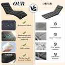 Outdoor Chaise Lounge Chair Cushion 74.2 x 22 x 4.7 Inches Thickened 100% Waterproof Oxford Patio Lounge Chair Cushions, Pool Lounger Cushions Replacement for Outdoor Furniture with Ties, Black