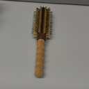 Boar Bristle Round Brush for Blow Drying 2.5 Inch, Lightweight Cork Handle Hair Brush for Women, Natural Boar and Nylon Bristles for Smooth Voluminous Blowout, Wooden Barrel, Gift for Her