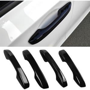 No Adhesive Snap-on Car Door Handle Cover Protector for Honda 11th Gen Civic 2022 2023 2024 2025 2026, Accord CR-V HR-V 2023 2024 2025 2026, Acura Integra 2023~2025 Accessories (1. Glossy Black)