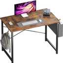 OLIXIS Small Computer Desk, 40 Inch Home Office Desks, Writing Study Craft Work Gaming Table, Computer Workstation for Bedroom Small Spaces with Storage Bag and Headphone Hook, Rustic Brown