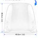 Mokuo Univeral Motorcycle Windscreen 17.2" x 16.5" Large Size Wind Splitter Wind Deflector Windshields Fit for Honda PCX150 Yamaha Zuma Scooter Chinese Mopeds