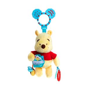Kids Preferred Disney Baby Winnie The Pooh Multi Sensory Activity Toy with Teethers, Crinkle Textures, and Clip for On The Go Fun for Infant and Baby Boys and Girls