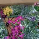 2 Sets Artificial Hanging Plants Flowers Basket Outdoor, Fake Hanging Plants 24 Pcs Flowers for Porch Patio Garden Home Decor for Mothers Day Memorial Day Spring Summer (Red, Purple, Yellow, Rose Red) (2-pack (Multicolor))