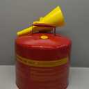 Eagle 5 Gallon Type I Red Safety Gas Can for Gasoline with Flame Arrester, Self-Closing Lid, and F-15 Funnel, Made in the USA, Galvanized Steel Flammable Storage Can, UI50FS