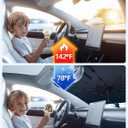 [2025 Upgrade] Windshield Sun Shade Umbrella, Foldable Car Sun Shade with Vinyl Coating Heat Shield UV Ray Reflector Keeps Cool and Protect Interior, for Auto Trucks Sedan SUV (57" x 31")