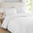 WDCOZY White Cloud Twin Size Quilt Set, Tan Lightweight Farmhouse Bedspread, Rustic Country Coverlet, Taupe Camel Soft Bedding, Thin Comforter for All Season - 2 Pieces, 68x90 inches