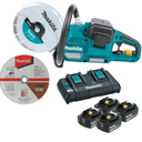Makita XEC01PT1 18V X2 (36V) LXT® Lithium-Ion Brushless Cordless 9" Power Cutter Kit, with AFT®, Electric Brake, 4 Batteries (5.0 Ah)