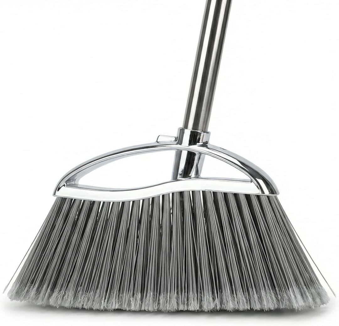 Outdoor Stiff Bristles Angle Broom Heavy Duty Sweeping Patio Broom with Long Handle for Garage Garden Commercial and Industrial