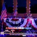 YEGUO 4 Pack Red White and Blue Fairy Lights Battery Operated - 16ft 50 LED 4th of July Twinkle Lights for Independence Day Patio Yard Tree Decorations