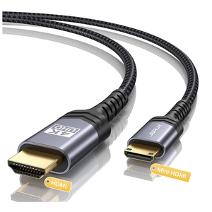 JSAUX Mini HDMI to HDMI Cable 6FT, [Mini HDMI][Aluminum Shell, Braided] High Speed 4K 60Hz HDMI 2.0 Cord, Compatible with Camera, Camcorder, Tablet and Graphics/Video Card, Laptop, Raspberry Pi Zero W