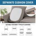H.VERSAILTEX 4 Piece Stretch Sofa Covers for 3 Cushion Couch Covers for Living Room Furniture Slipcovers (Base Cover Plus 3 Seat Cushion Covers) Upgraded Thicker Jacquard Fabric (Sofa, Taupe)