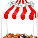 Carnival Cupcake Stand Circus Cupcake Holders decor Red White Circus Tent Popcorn Stall Table Centerpieces for Dessert Table Displays Carnival Birthday Theme Party Decorations