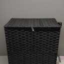 SETVSON Laundry Hamper with Lid Wicker Laundry Basket 112 L (29.6 Gal) Laundry Hampers Handwoven Rattan Clothes Hamper with Handles 3 Removable Liner Bag, 6 Mesh Bags for Bathroom Bedroom Black