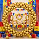 Zonon 6.56 ft Balloon Arch Stand Kit Gold Rings Cartoon Birthday Party Decorations Large Round Arch Stand and Golden Balloons for Party Supplies Gold Power Backdrop Photo Booth, 0.66 ft/ 20 cm or 25 cm/ 10 inches