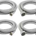 [4-Pack] PROCURU 48" (4Ft) Faucet Supply Line Connector, 3/8"C x 1/2"F Braided Stainless Steel (9SF48-4P)