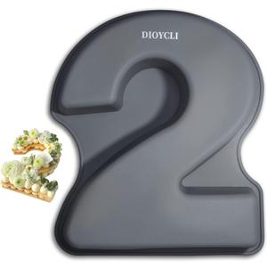 Dioycli Large Number Cake Pans for Baking 3D Cake Silicone Cake Mold DIY Personalized Cake Pan for Birthday and Wedding Anniversary Number 2 Cake Pan of 10 Inch